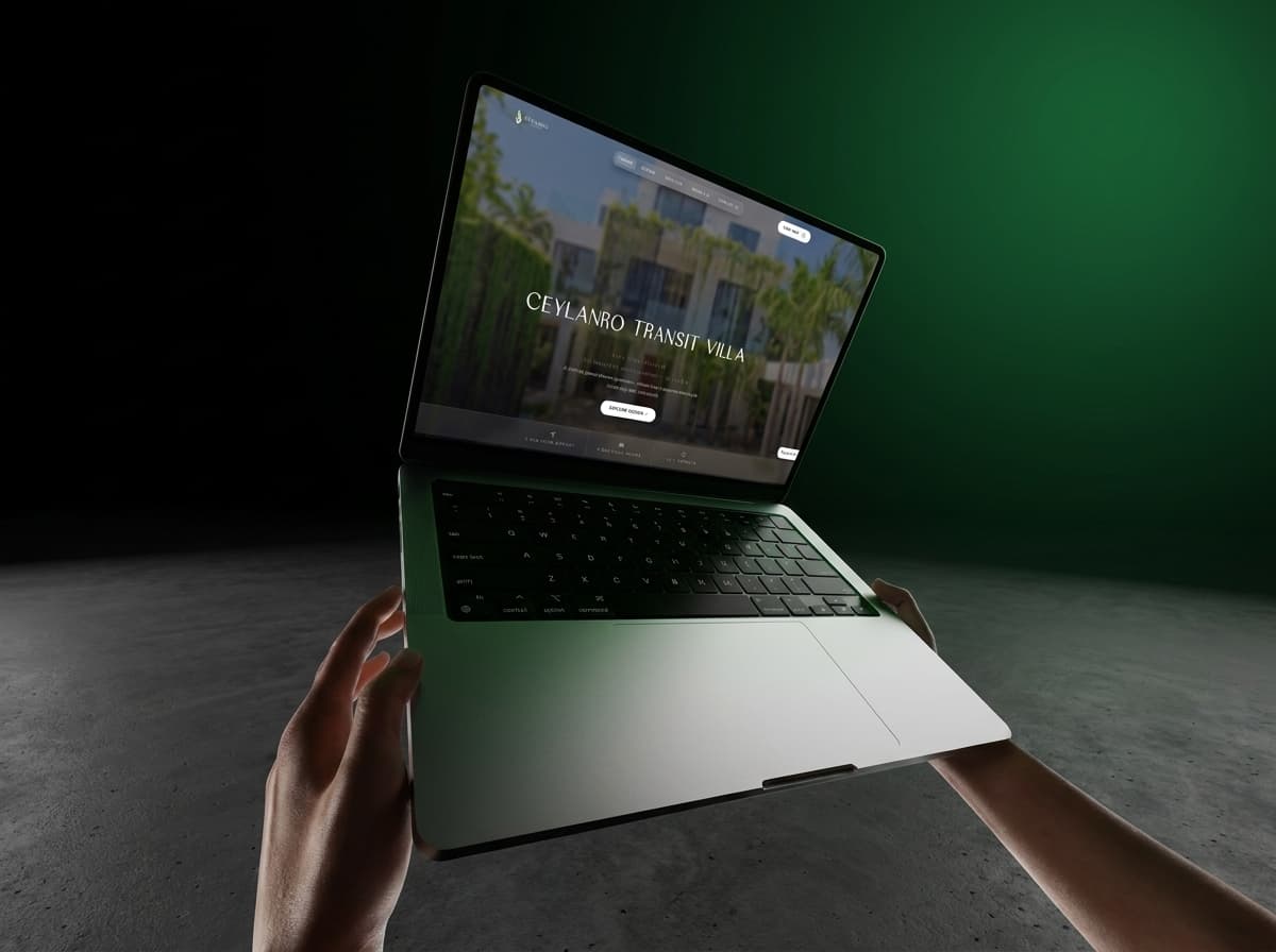 Ceylanro Villa Website in a Mac Book